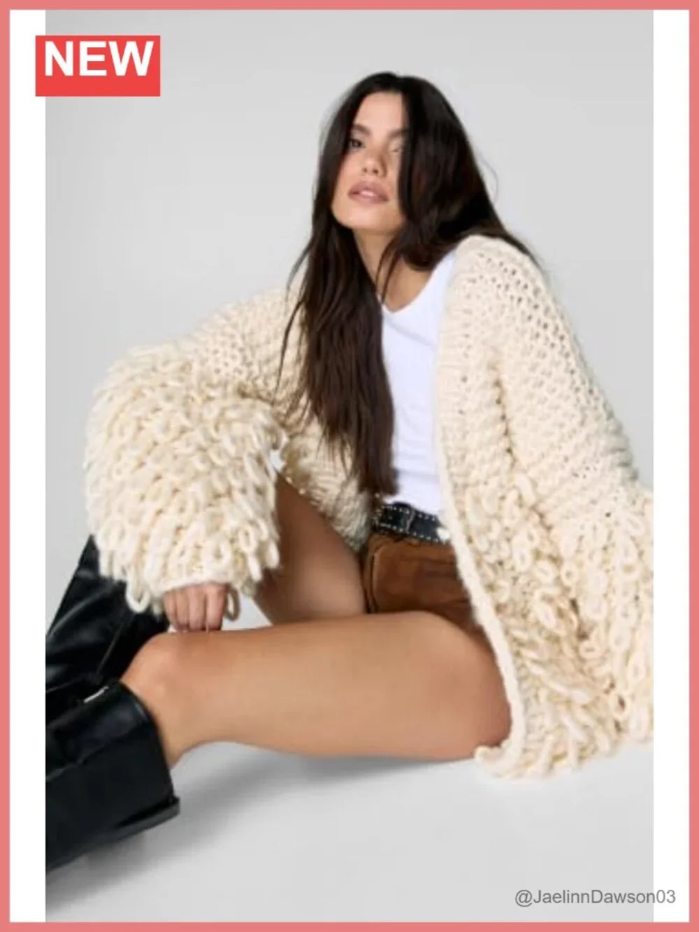 Nasty Gal Extreme Loopy Cardigan Oversized Chunky Knit Loose Fit Open Front